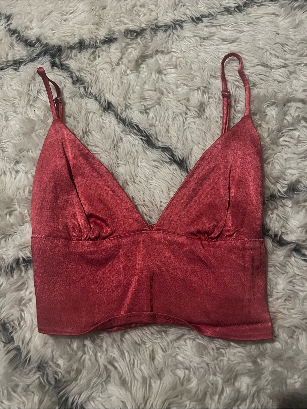 Zara Metallic Rose burgundy Satin top
